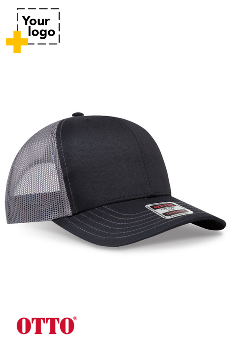 OTTO CAP 6 Panel Mid Profile Mesh Back Trucker Hat