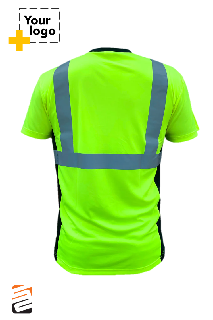 SS360º Basic - Yellow (Safety Green) - Class 2 - Type-R - UPF 40 - Reflective Safety Shirt