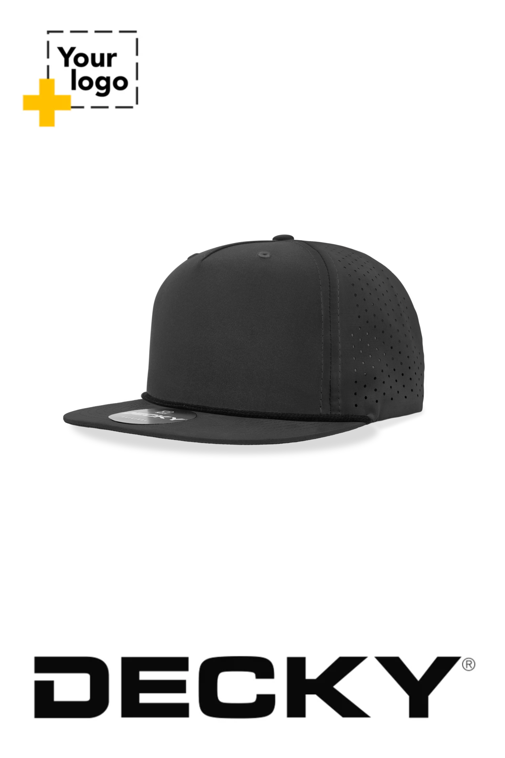 Decky 5 Panel High Profile Relaxed Perforated Performance Rope Hat