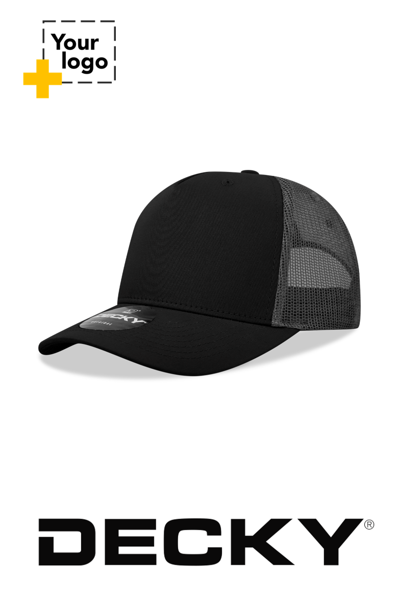 Decky 5 Panel Mid Profile Structured Cotton Blend Trucker