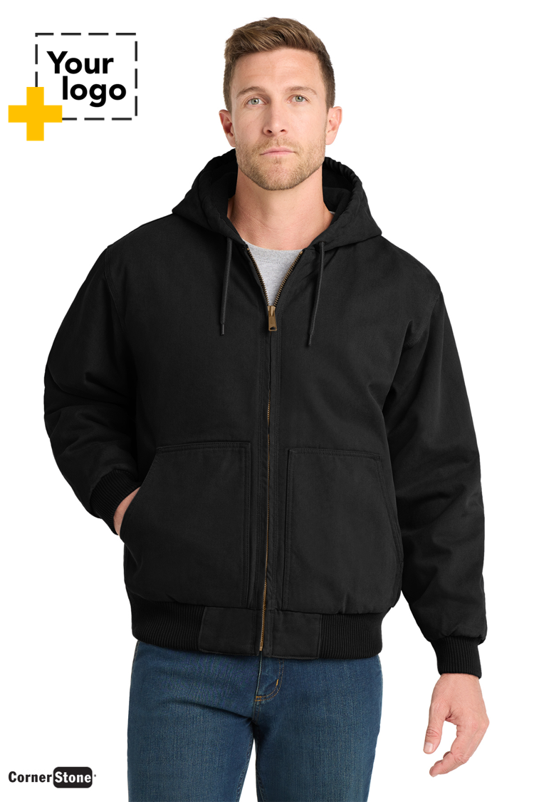 CornerStone® Washed Duck Cloth Insulated Hooded Work Jacket