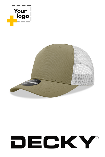 Decky 5 Panel Mid Profile Structured Cotton Blend Trucker