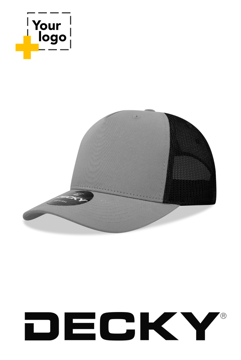 Decky 5 Panel Mid Profile Structured Cotton Blend Trucker