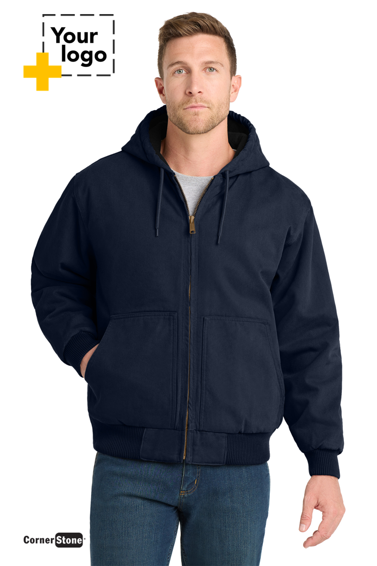 CornerStone® Washed Duck Cloth Insulated Hooded Work Jacket