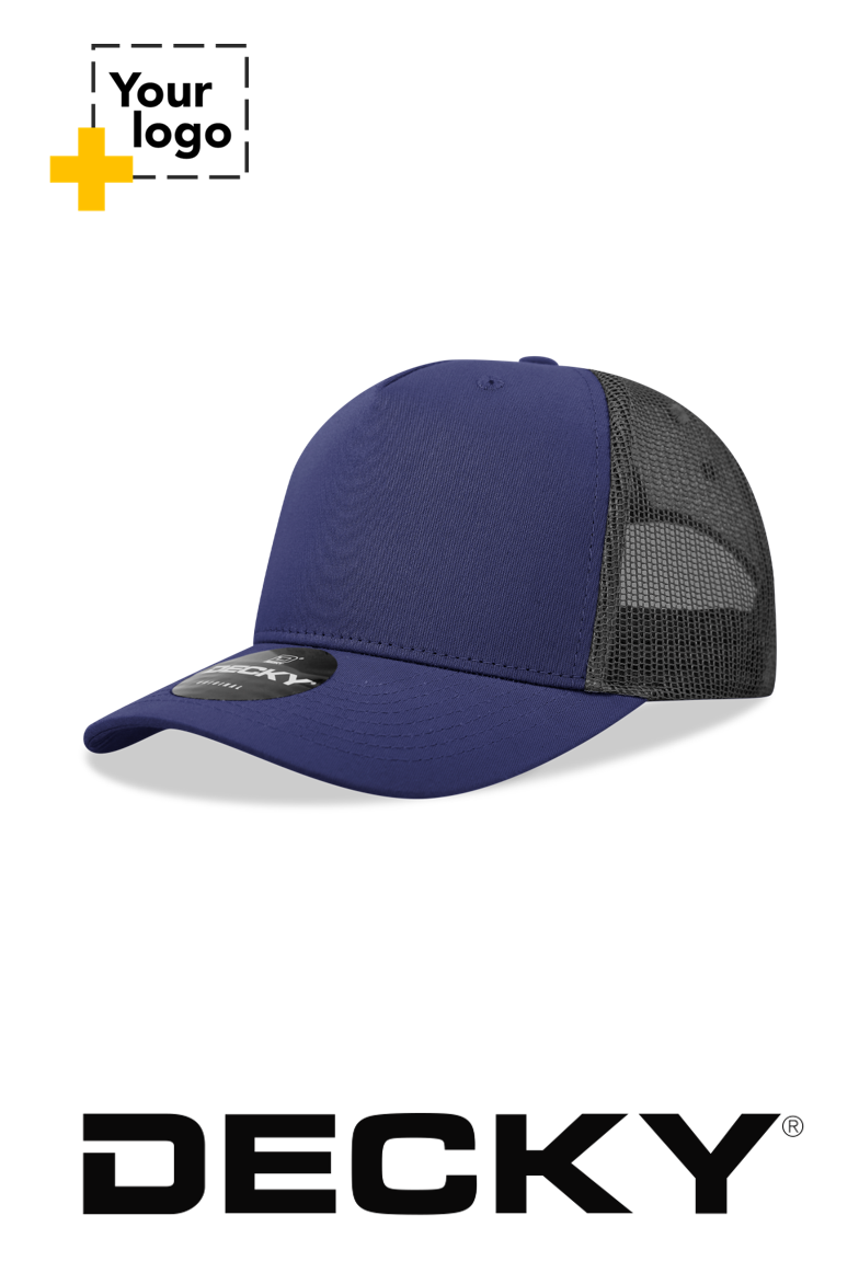 Decky 5 Panel Mid Profile Structured Cotton Blend Trucker