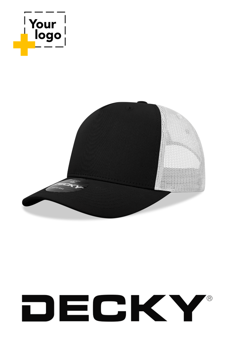 Decky 5 Panel Mid Profile Structured Cotton Blend Trucker