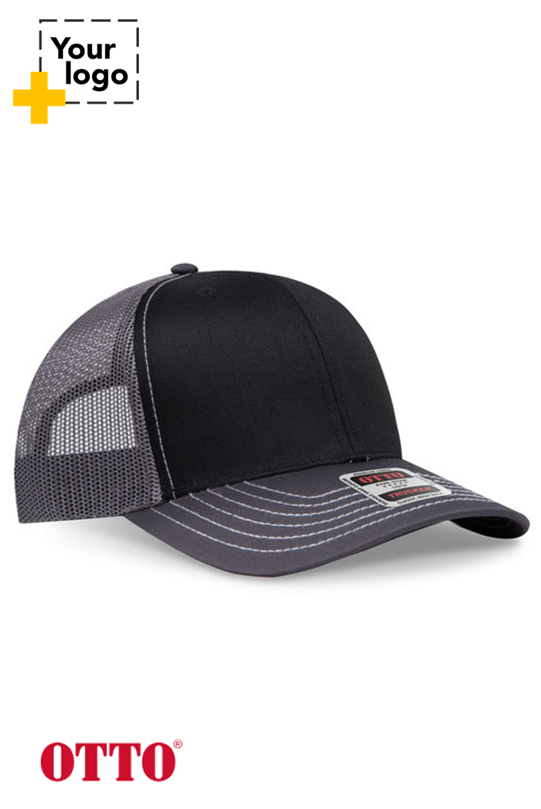 OTTO CAP 6 Panel Mid Profile Mesh Back Trucker Hat