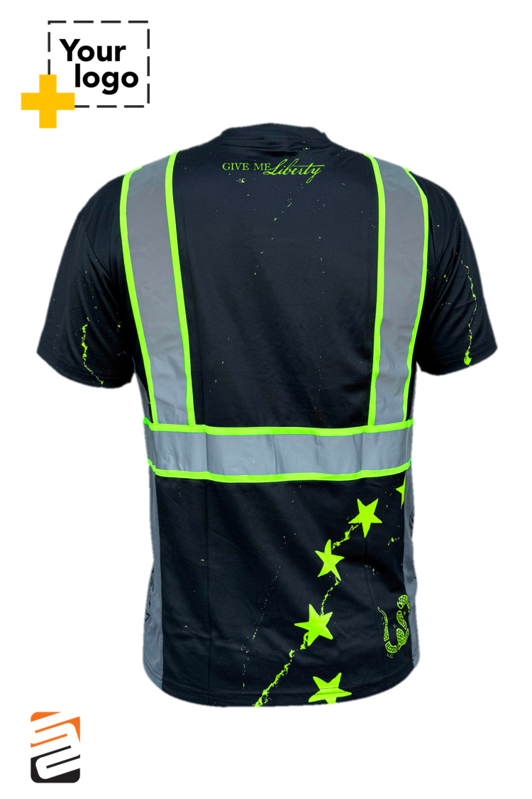 SS360º Stealth 1776 Betsy Ross - Black - Type-O - Reflective Safety Shirt