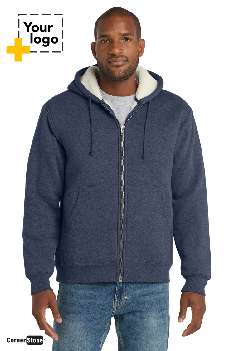 CornerStone® Heavyweight Sherpa-Lined Hooded Fleece Jacket