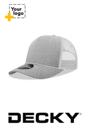 Decky 5 Panel Mid Profile Structured Cotton/Poly Blend Trucker w/Rope