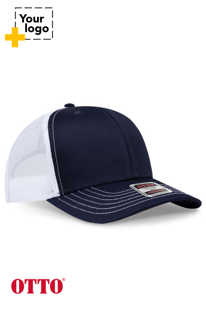OTTO CAP 6 Panel Mid Profile Mesh Back Trucker Hat