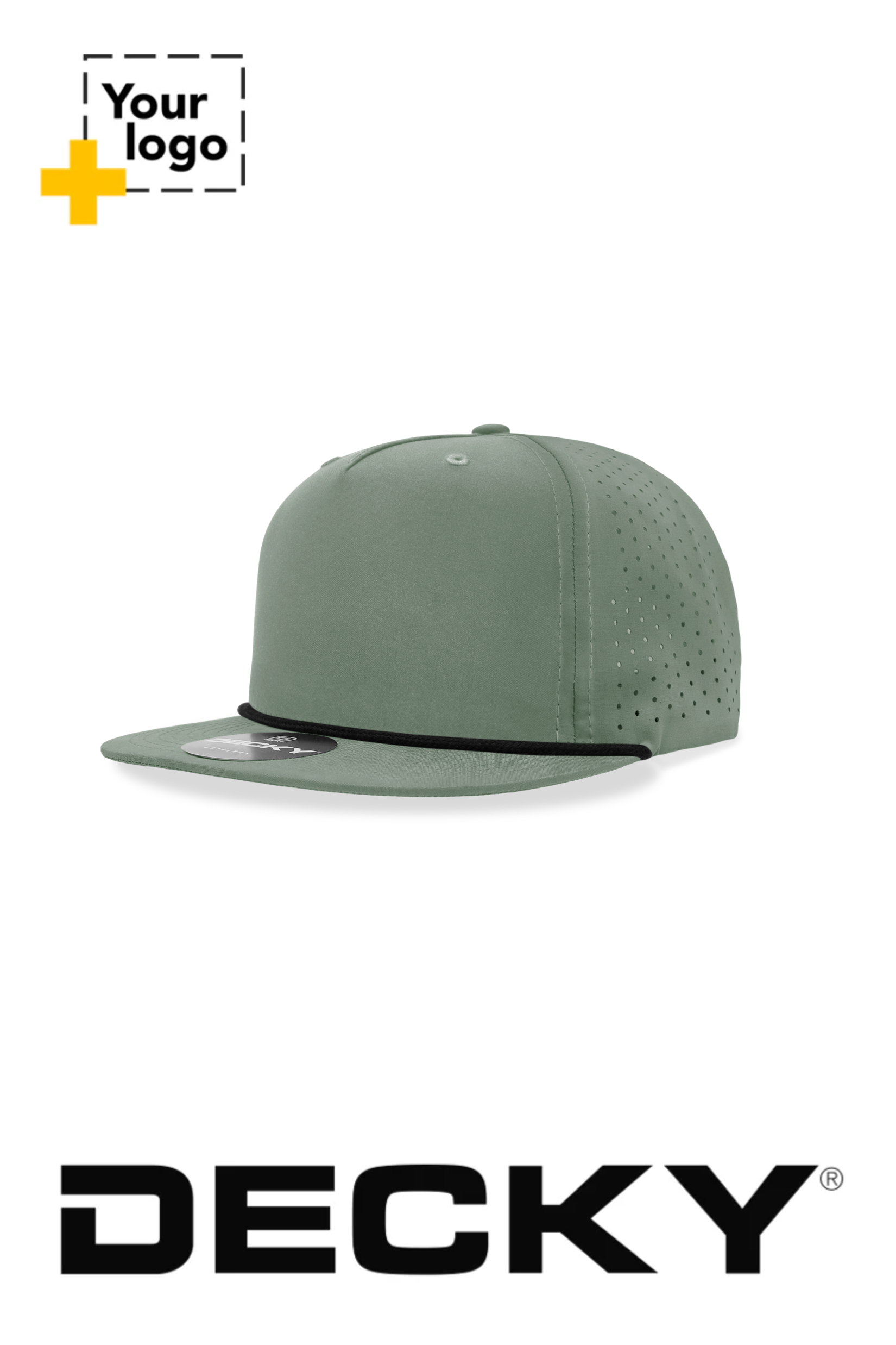 Decky 5 Panel High Profile Relaxed Perforated Performance Rope Hat