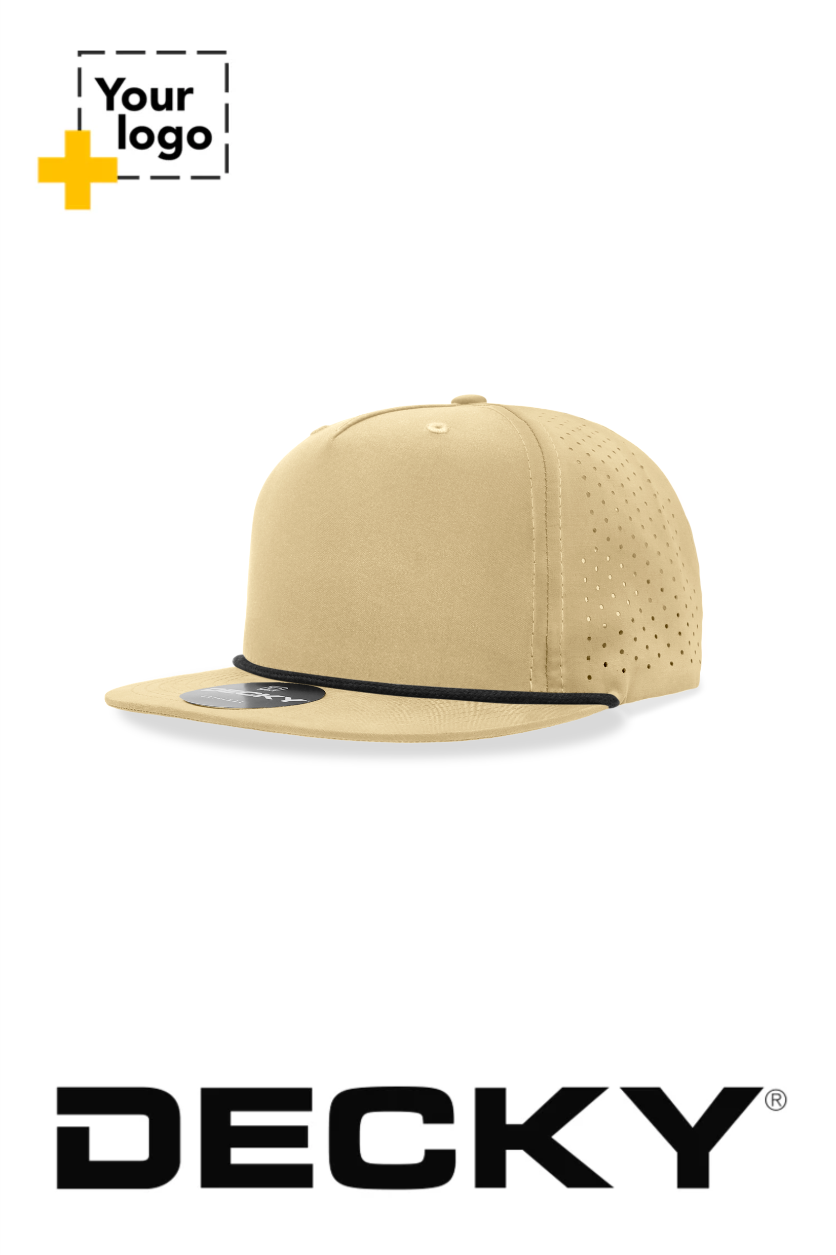 Decky 5 Panel High Profile Relaxed Perforated Performance Rope Hat