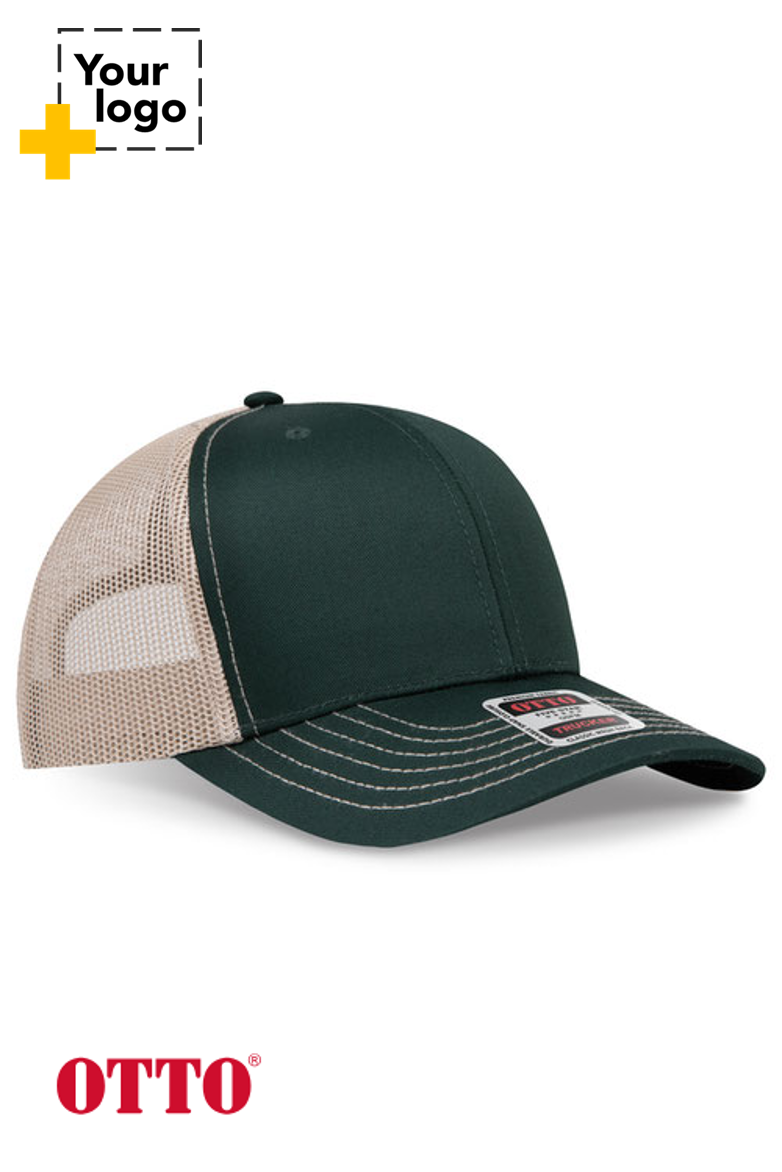 OTTO CAP 6 Panel Mid Profile Mesh Back Trucker Hat