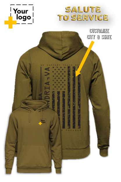 Custom Core Fleece Pullover Hooded Sweatshirt - Salute to Service