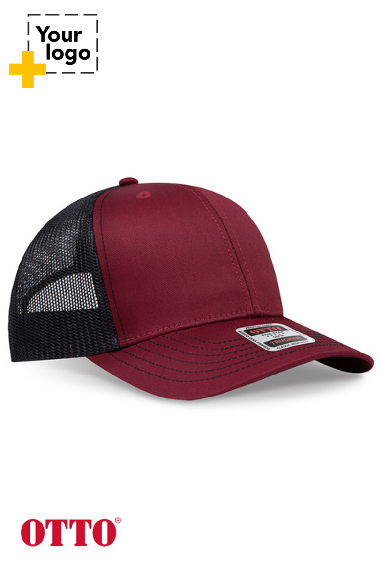 OTTO CAP 6 Panel Mid Profile Mesh Back Trucker Hat