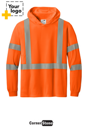CornerStone® ANSI 107 Class 3 Long Sleeve Segmented Tape Hooded Tee