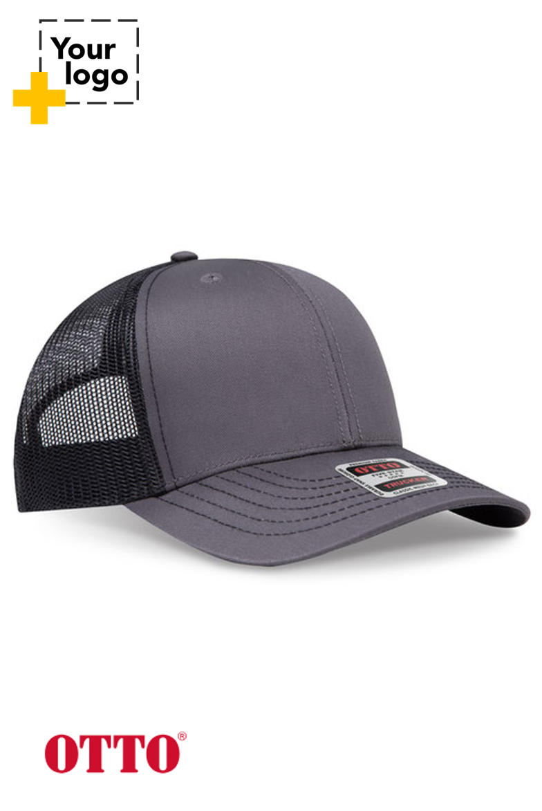 OTTO CAP 6 Panel Mid Profile Mesh Back Trucker Hat