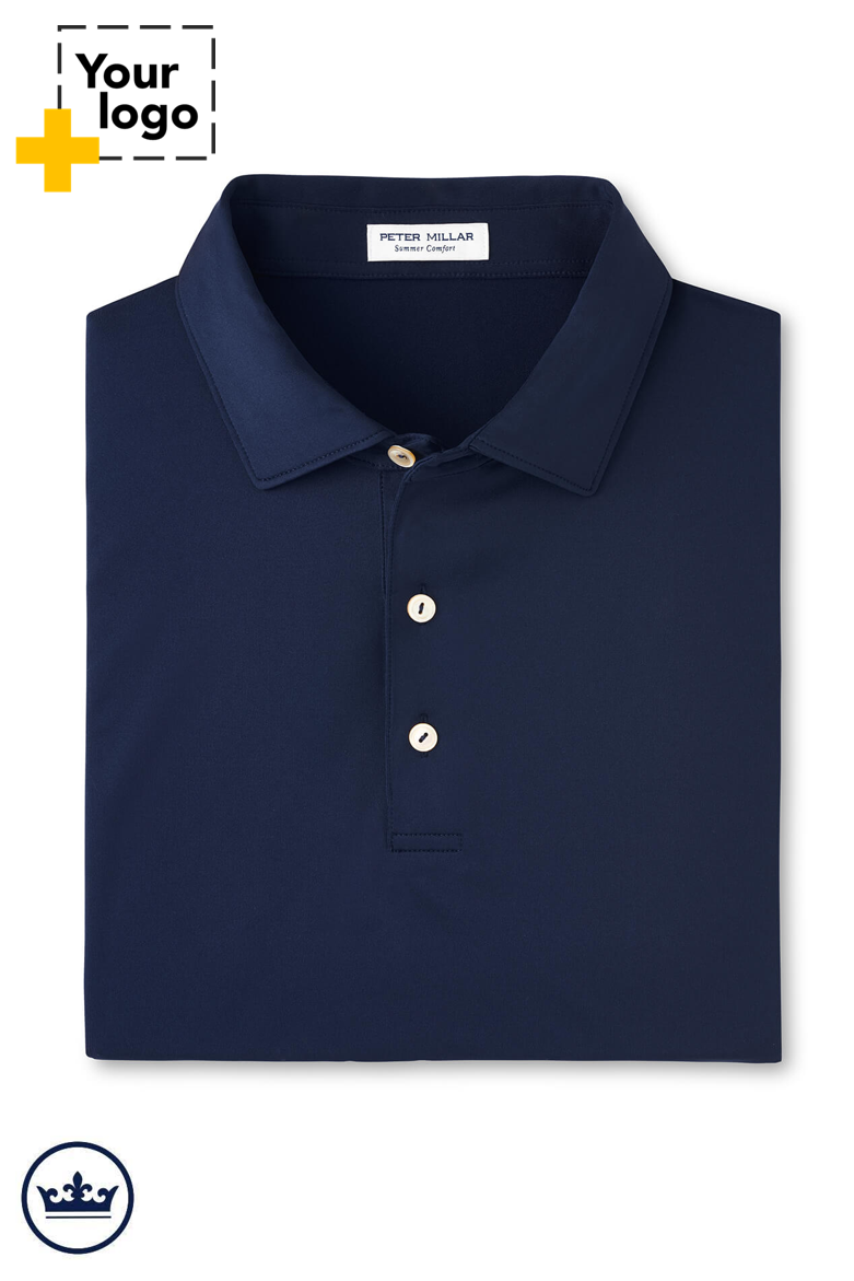 Peter Millar Men's Solid Performance Polo - Self Collar
