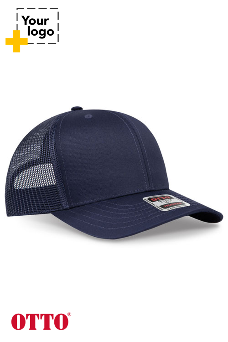 OTTO CAP 6 Panel Mid Profile Mesh Back Trucker Hat