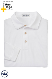Peter Millar Men's Solid Performance Long-Sleeve Jersey Polo