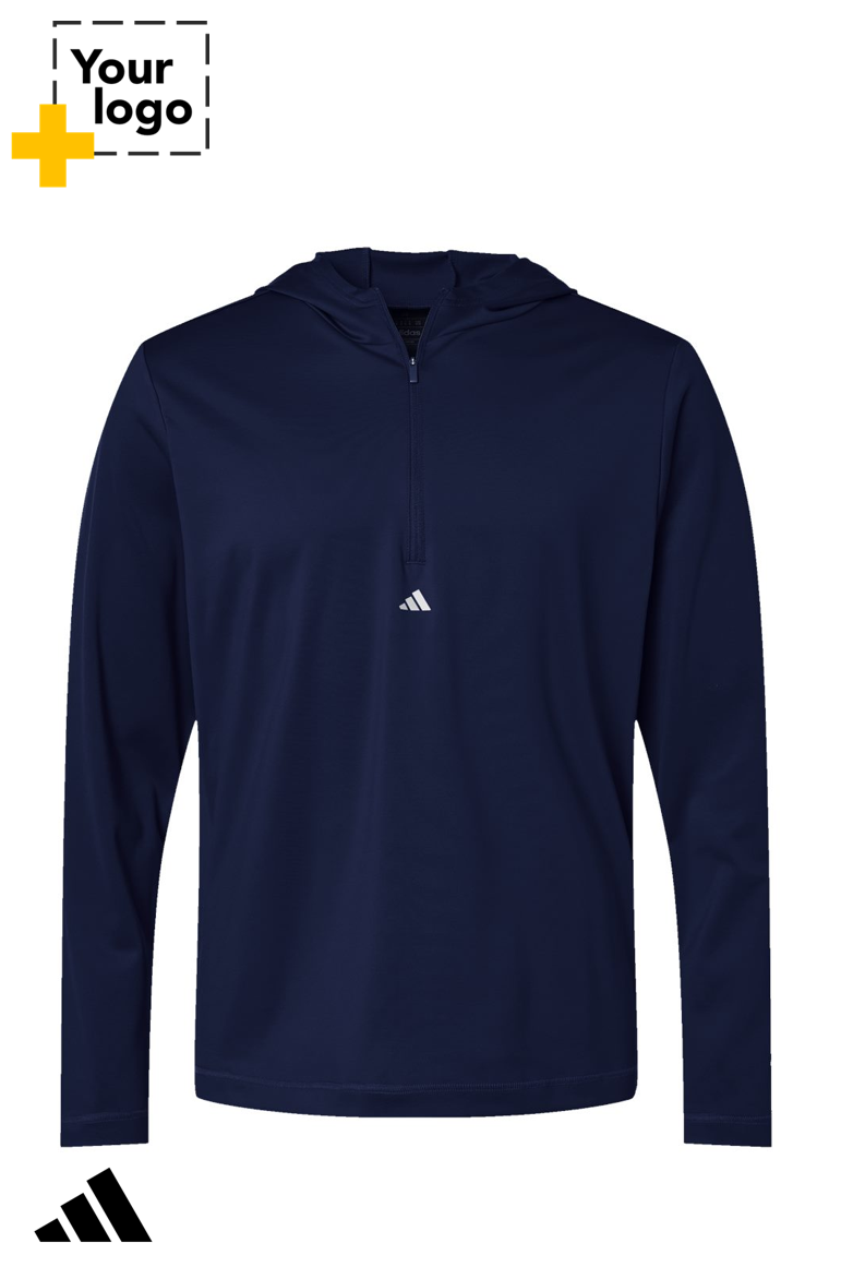 Adidas Men's Lightweight Quarter-Zip Hooded Pullover
