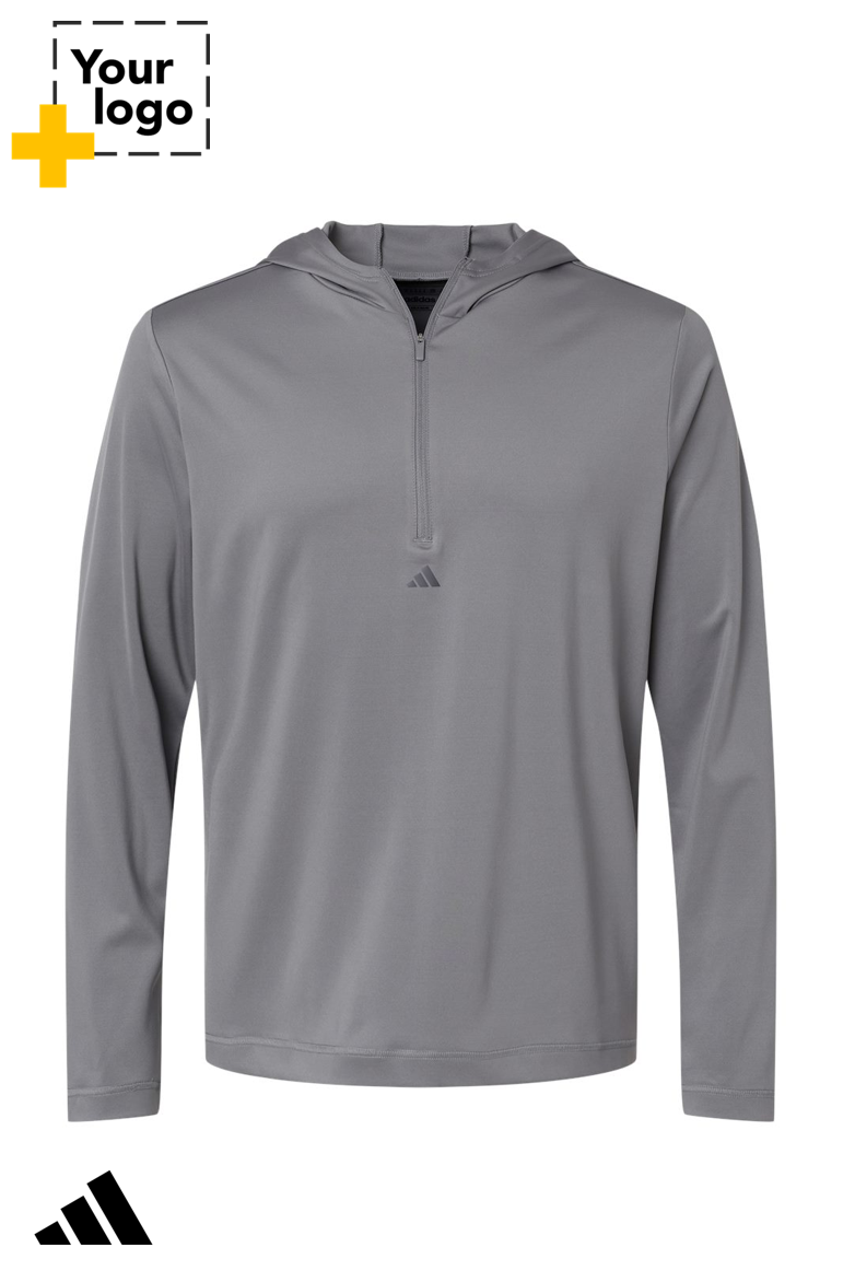 Adidas Men's Lightweight Quarter-Zip Hooded Pullover