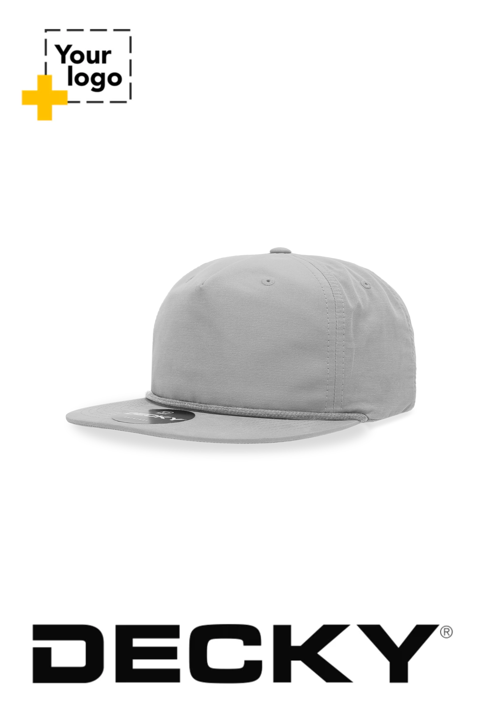 Decky 5 Panel High Profile Relaxed Cotton Blend Rope Hat