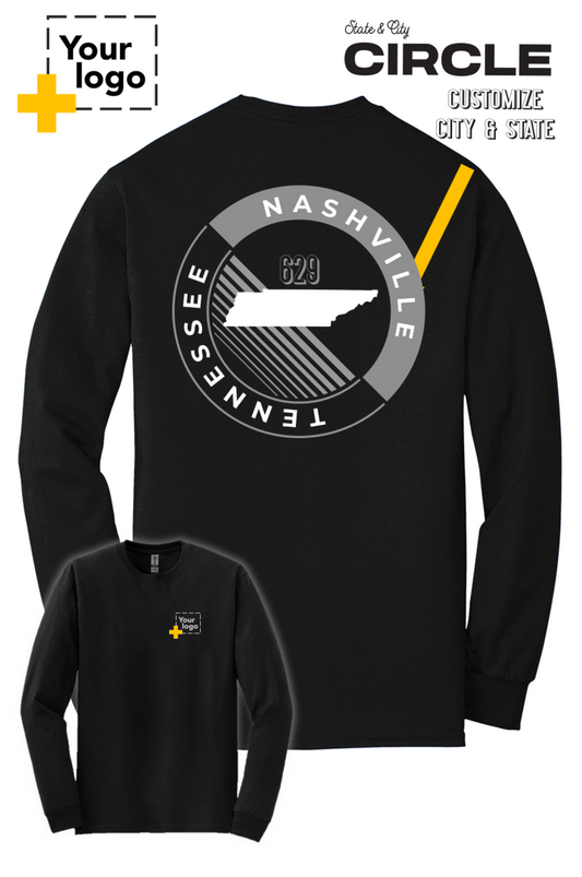 Custom Gildan® DryBlend® 50 Cotton/50 Poly Long Sleeve T-Shirt - CIRCLE