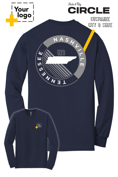 Custom Gildan® DryBlend® 50 Cotton/50 Poly Long Sleeve T-Shirt - CIRCLE