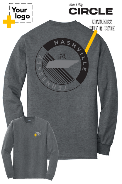 Custom Gildan® DryBlend® 50 Cotton/50 Poly Long Sleeve T-Shirt - CIRCLE