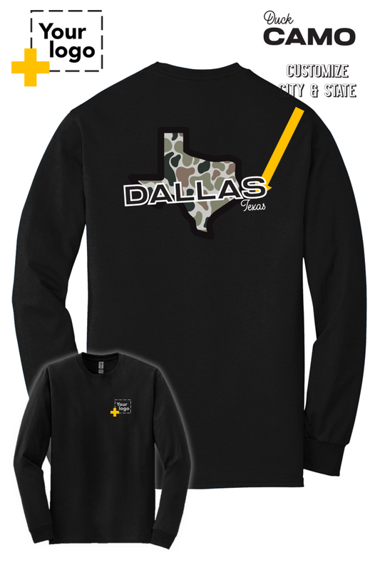 Custom Gildan® DryBlend® 50 Cotton/50 Poly Long Sleeve T-Shirt - Duck Camo