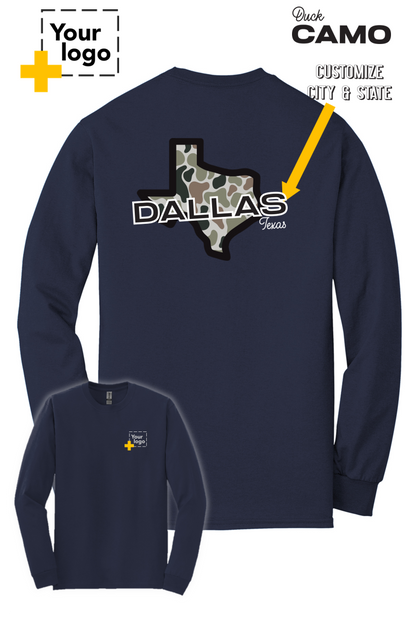 Custom Gildan® DryBlend® 50 Cotton/50 Poly Long Sleeve T-Shirt - Duck Camo