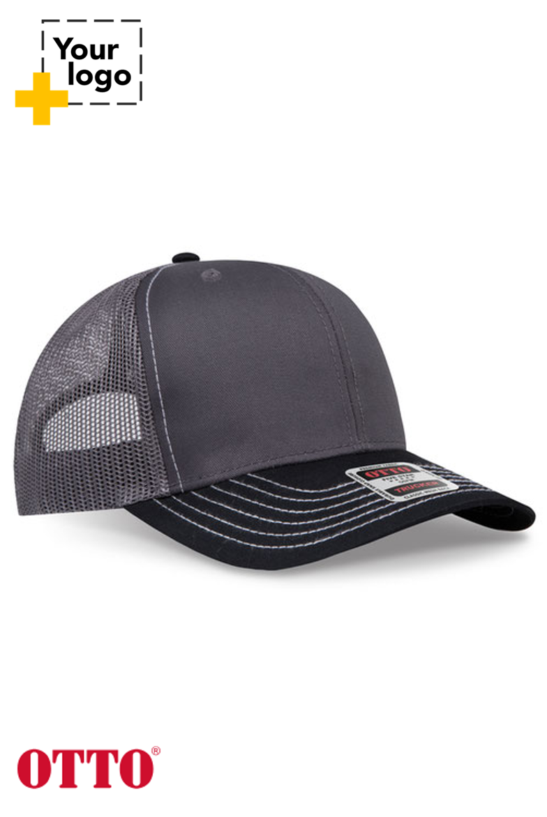 OTTO CAP 6 Panel Mid Profile Mesh Back Trucker Hat