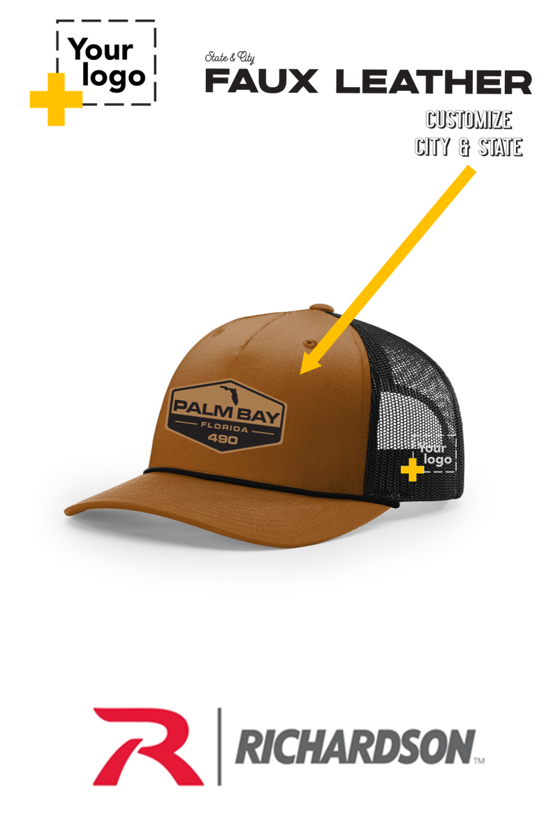 Custom Richardson 112FPR Trucker - Faux Leather Patch