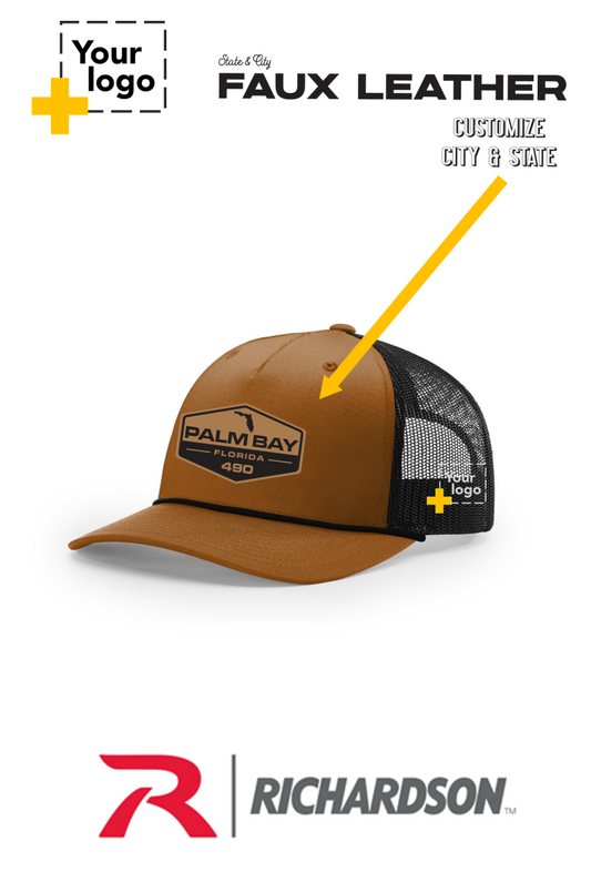 Custom Richardson 112FPR Trucker - Faux Leather Patch