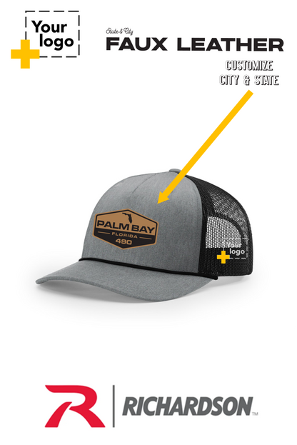 Custom Richardson 112FPR Trucker - Faux Leather Patch