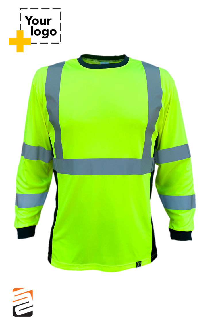 SS360º Basic - Yellow - Long Sleeve Class 3 - Type-R - UPF 40 - Reflective Safety Tee