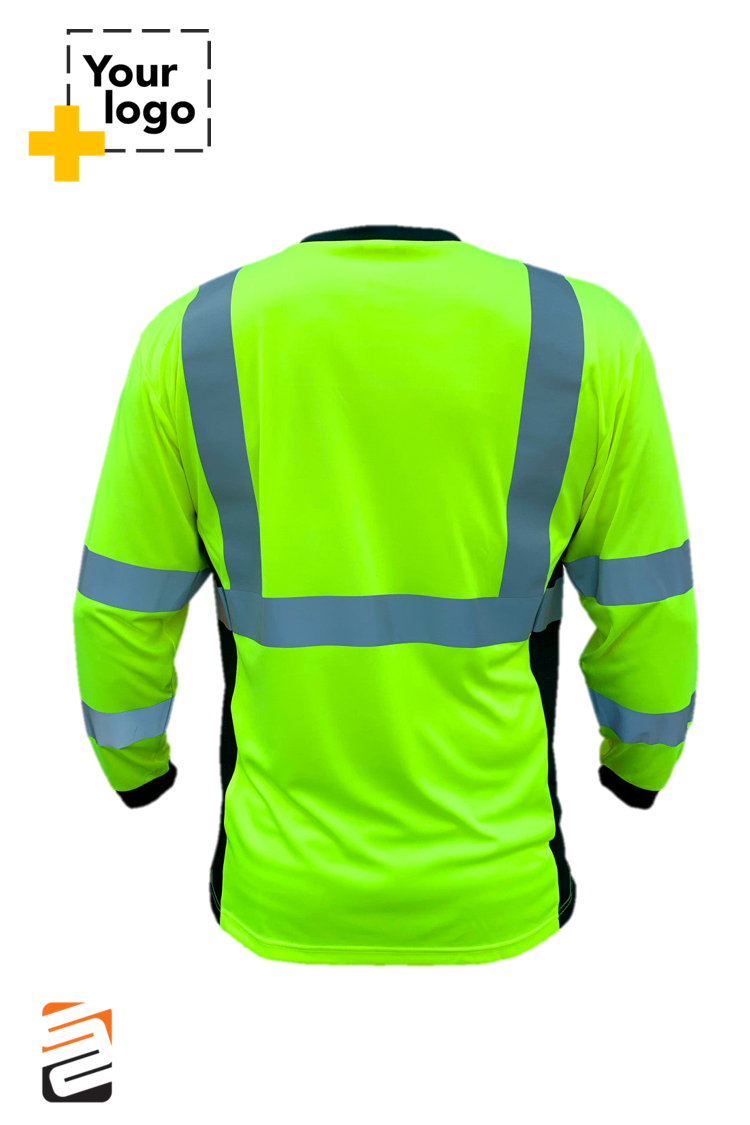 SS360º Basic - Yellow - Long Sleeve Class 3 - Type-R - UPF 40 - Reflective Safety Tee