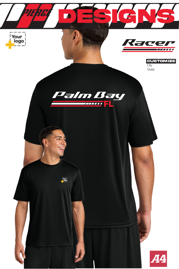 Custom A4 Cooling Performance Tee - RACING STRIPES