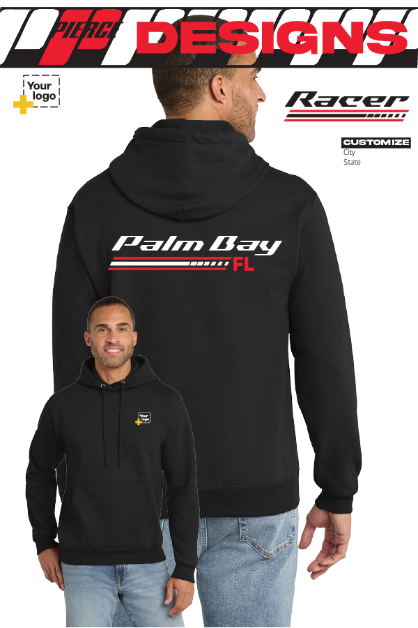 Custom Core Fleece Pullover Hooded Sweatshirt - RACING STRIPES