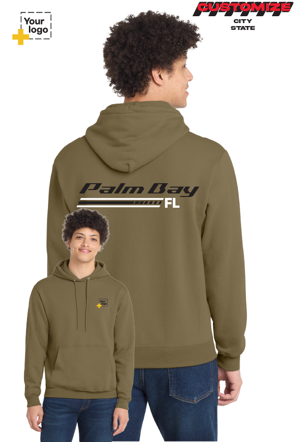 Custom Core Fleece Pullover Hooded Sweatshirt - RACING STRIPES