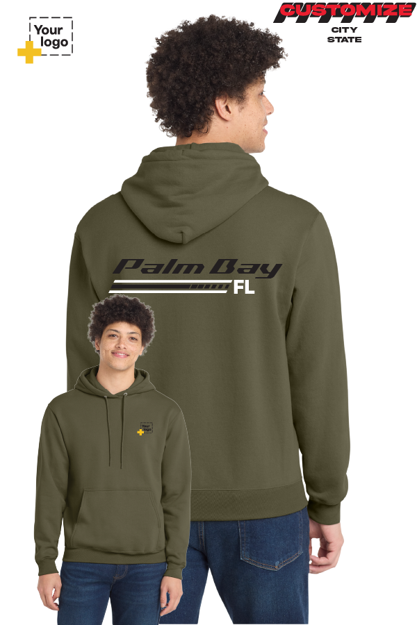 Custom Core Fleece Pullover Hooded Sweatshirt - RACING STRIPES