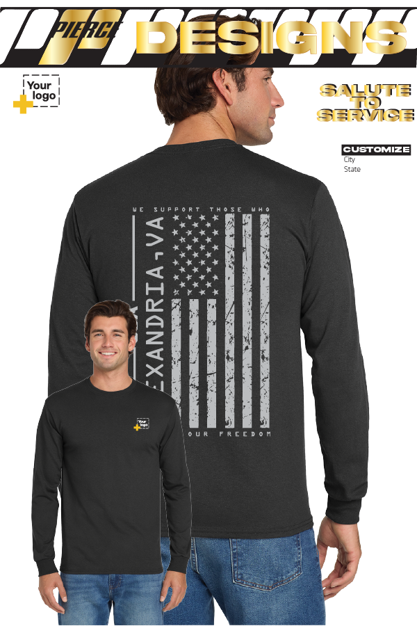 Custom Gildan® DryBlend® 50 Cotton/50 Poly Long Sleeve T-Shirt - Salute To Service