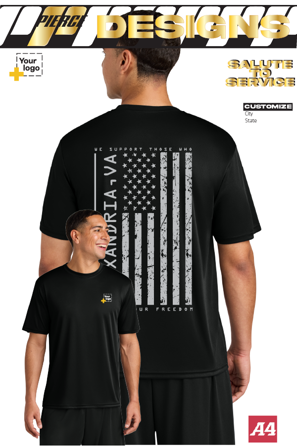 Custom A4 Cooling Performance Tee - Salute To Service