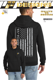Custom Core Fleece Pullover Hooded Sweatshirt - Salute to Service