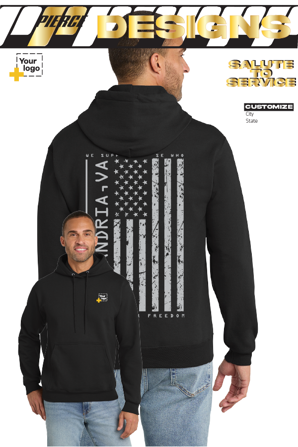 Custom Core Fleece Pullover Hooded Sweatshirt - Salute to Service