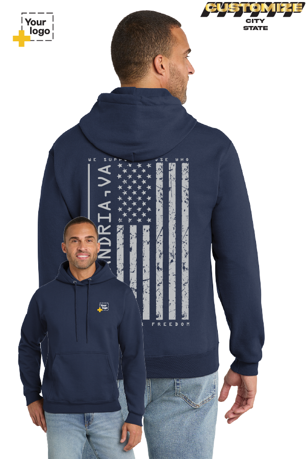 Custom Core Fleece Pullover Hooded Sweatshirt - Salute to Service