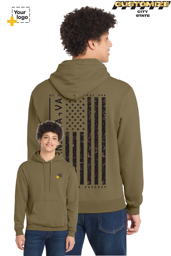 Custom Core Fleece Pullover Hooded Sweatshirt - Salute to Service