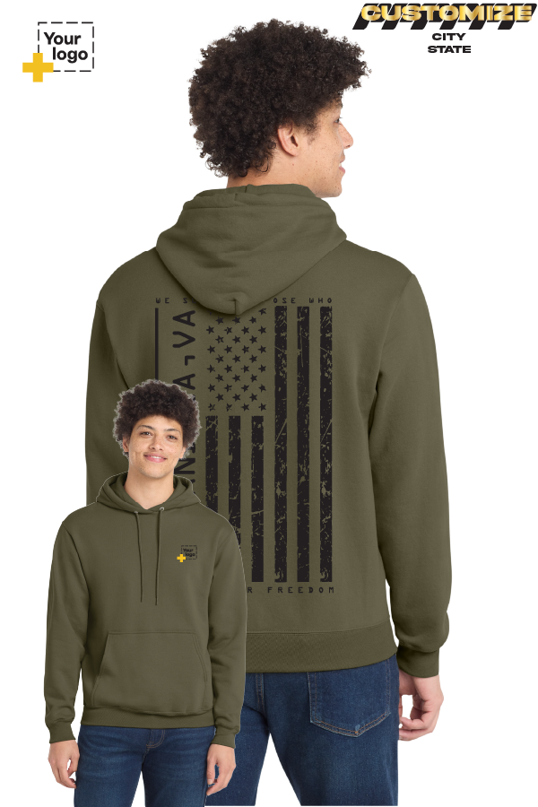 Custom Core Fleece Pullover Hooded Sweatshirt - Salute to Service
